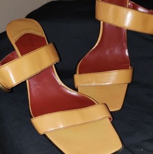 Mustard colored Nine and Company sandal